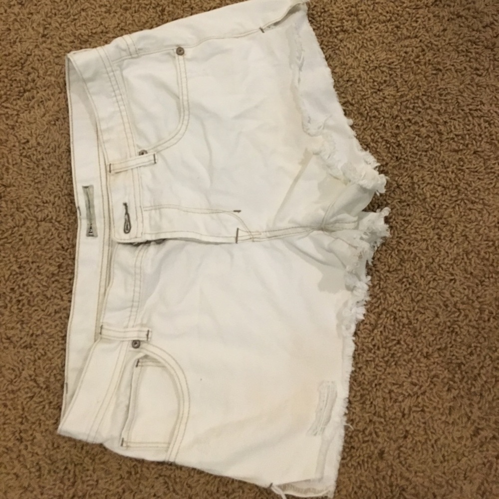 Free People White Jean Shorts
