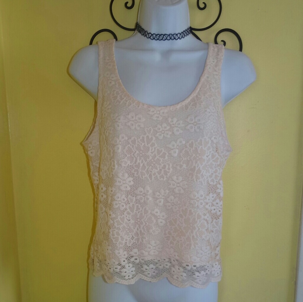 Topshop Ivory Cream Lace Top