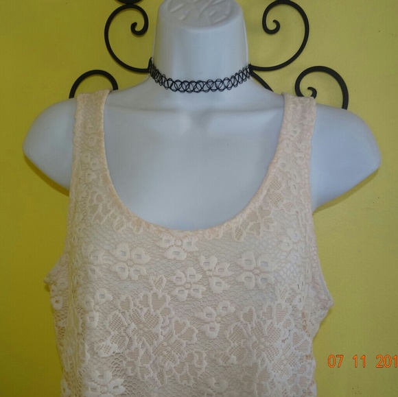 Topshop Ivory Cream Lace Top - Picture 3 of 5