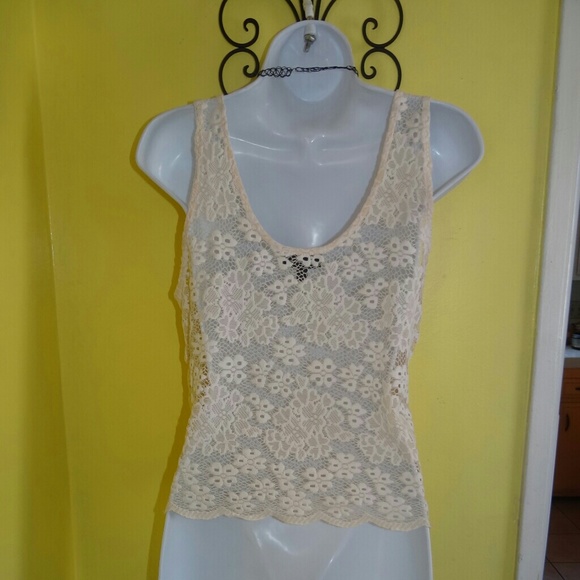 Topshop Ivory Cream Lace Top - Picture 4 of 5