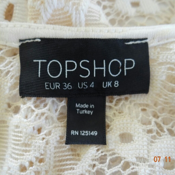 Topshop Ivory Cream Lace Top - Picture 5 of 5