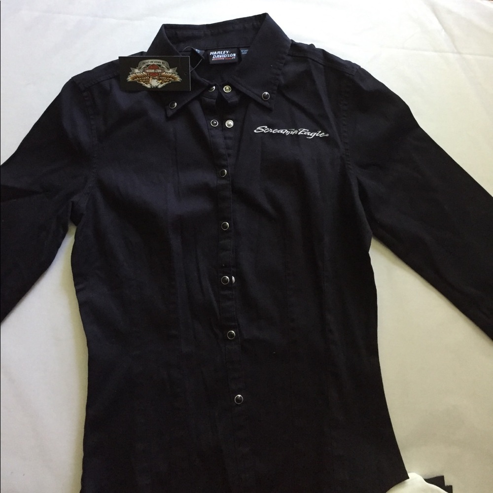 Rhinestone button down Harley Davidson shirt NWT