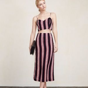Reformation Alda pink fletcher stripe two piece