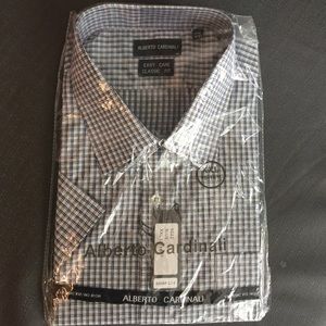NWT Alberto Cardinals plaid shirt sz XXL 18-181/2