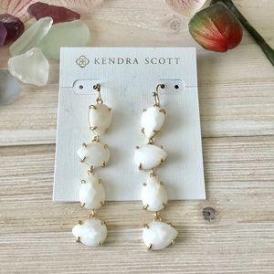Kendra Scott Laine Teardrop White Gold Earrings