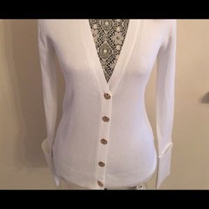 White Auth Tory Burch Shrunken Simone cardigan