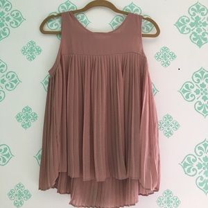 Rusty Blush Pink Tank Top with Pleats