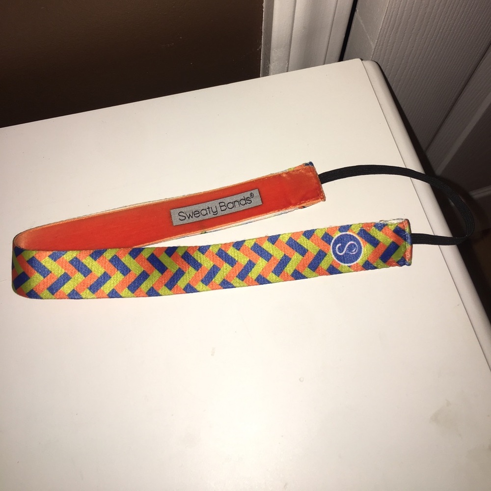 Orange, Green, And Blue Reversible  Headband
