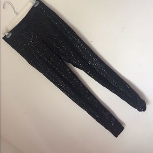 All Black Sequined High Waisted Leggings!