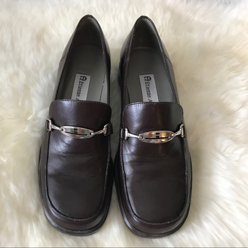 Etienne Aigner brown loafers. Size 5