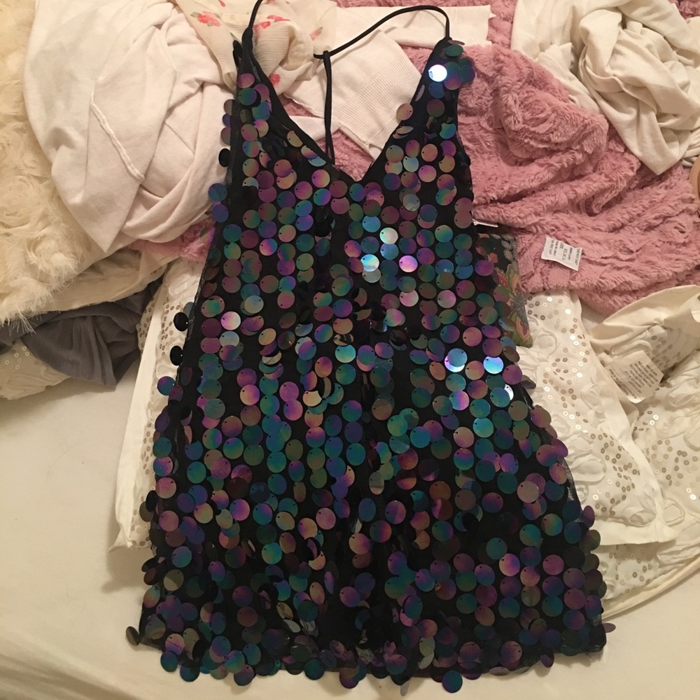 Black sequin dress-for shorter people!!