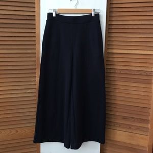 Uniqlo navy blue stretch wide leg trousers
