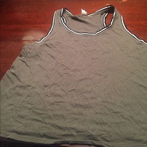 Sorry it's wrinkled. Army green tank top.