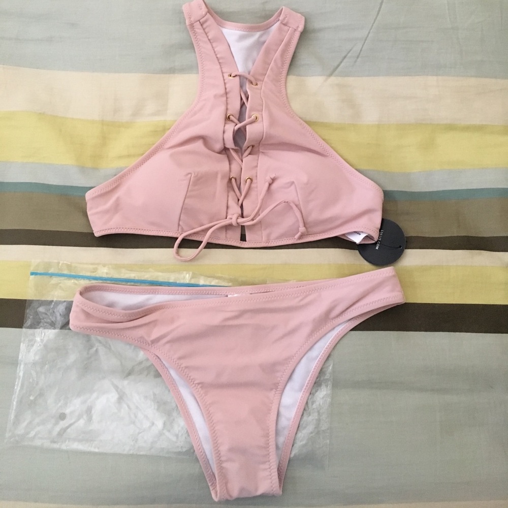 Lulus Swim Suit blush pink