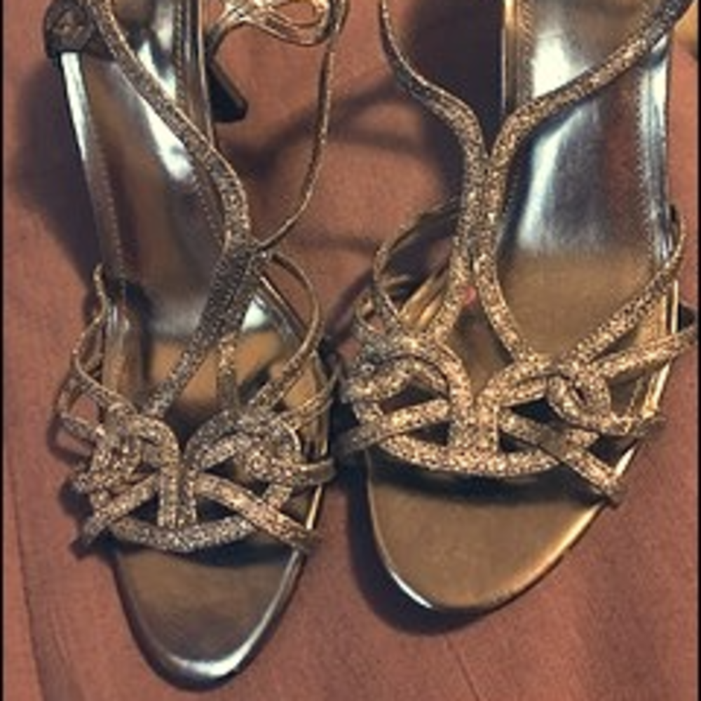 Dark Grey Glitter Heels