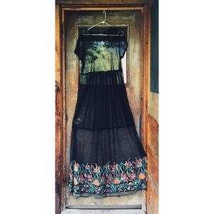 Sheer Mesh Black Dress