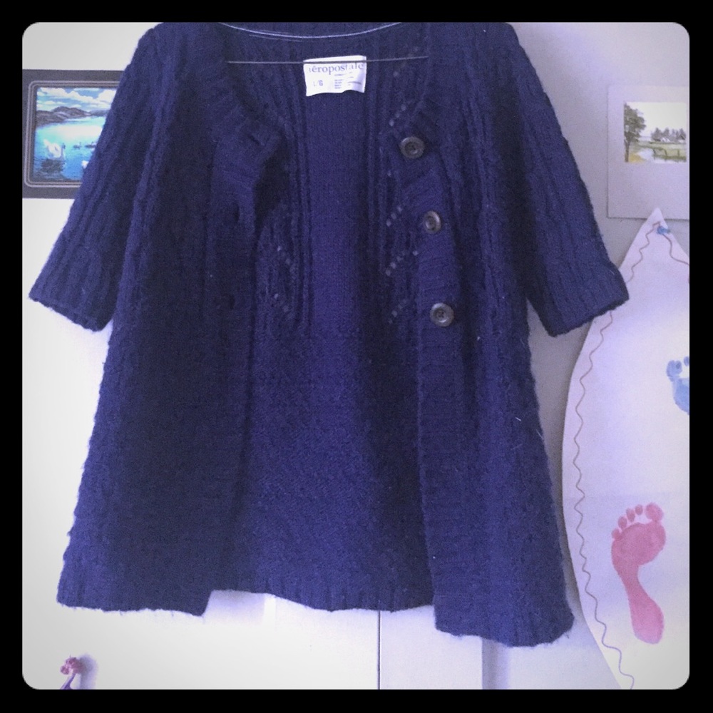 Deep purple arepostal cardigan