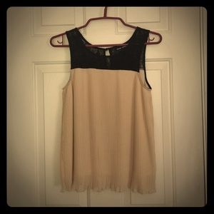 STAR STYLE Partial Lace Sleeveless Blouse