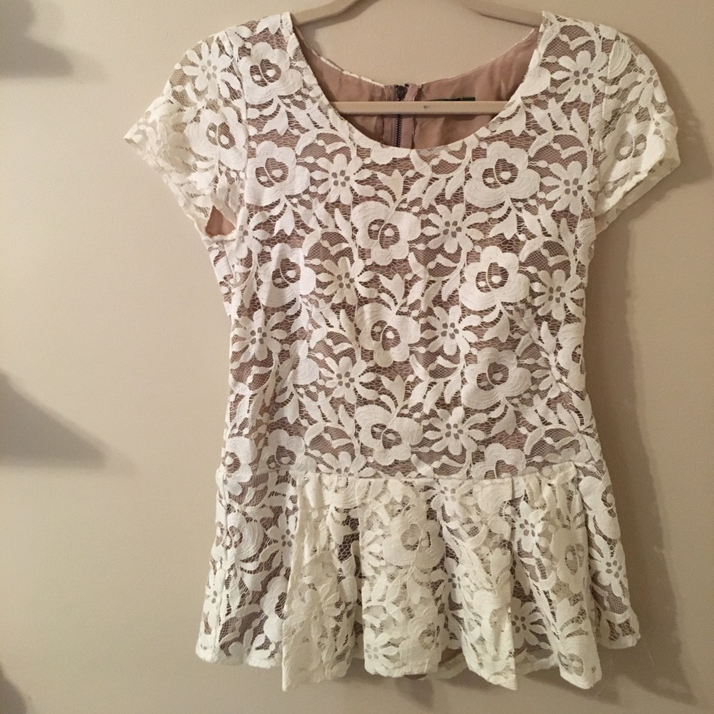 Lace peplum.