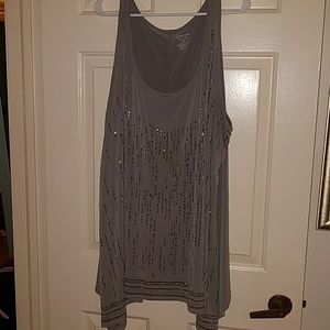 Lane Bryant dressy tank silver 26, handkerchief