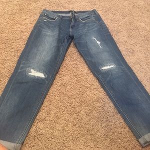 White House black market girlfriend cropped jeans