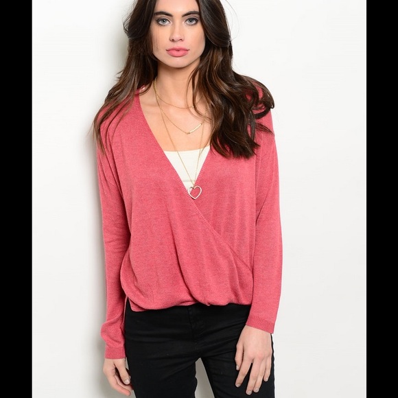 jealous tomato Sweaters - MAUVE LIGHT WEIGHT SURPLUS HIGH LOW HEM SWEATER