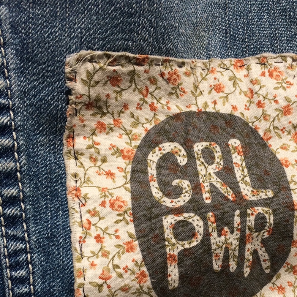 Forever 21 Studded Jean Vest with GRL PWR Patch - Picture 3 of 6