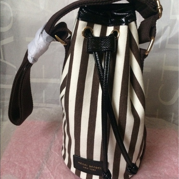 Last 1 🎀 New Henri Bendel STRIPE Bucket Wine Bag - Picture 3 of 3
