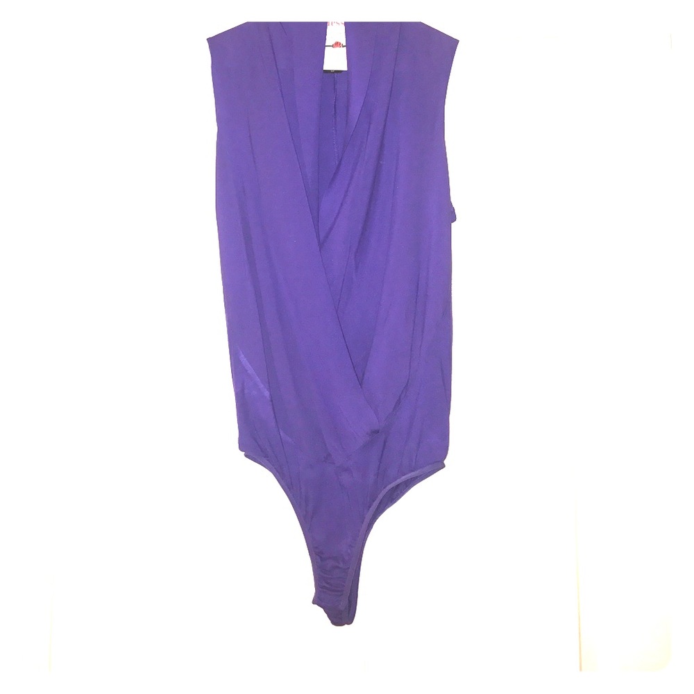 bebe Purple Scoop Neck Bodysuit