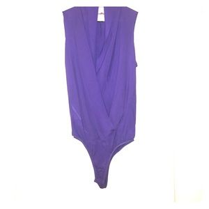 bebe Purple Scoop Neck Bodysuit