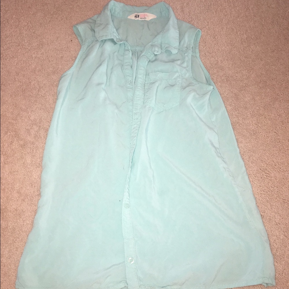 Light Blue Button Up Blouse