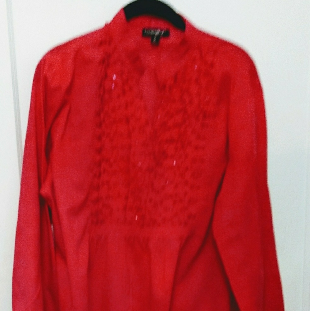 Greater Good Raspberry Tunic w/Embroidery/Sequins