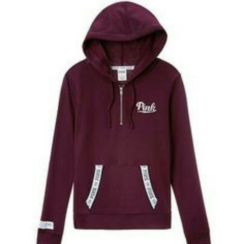 ❌❌❌SOLD❌❌❌VS pink quarter zip sweatshirt