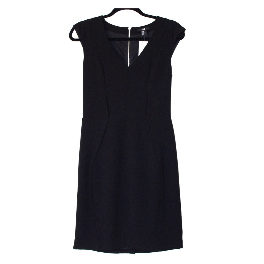 V neck little black dress