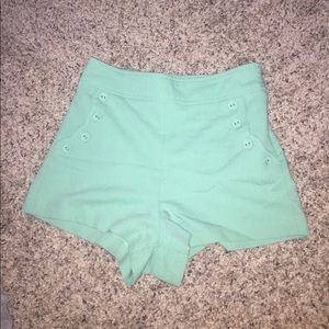 High waisted teal shorts Size small
