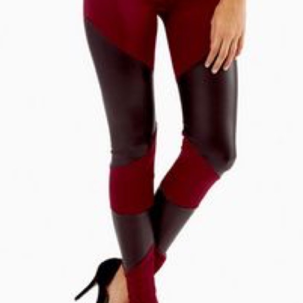 Tobi Burgundy "Slash Out Leggings"