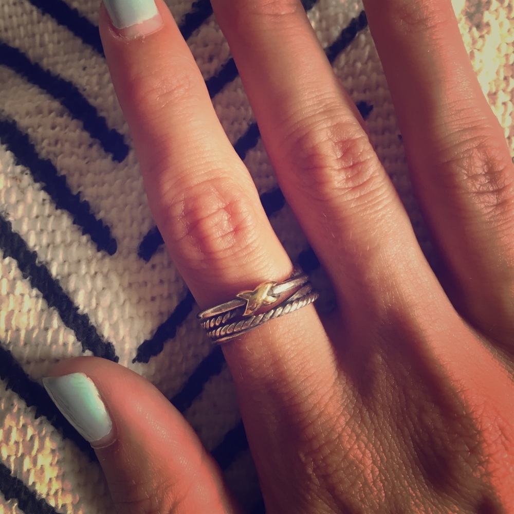 David Yurman Crossover Ring with 18k gold