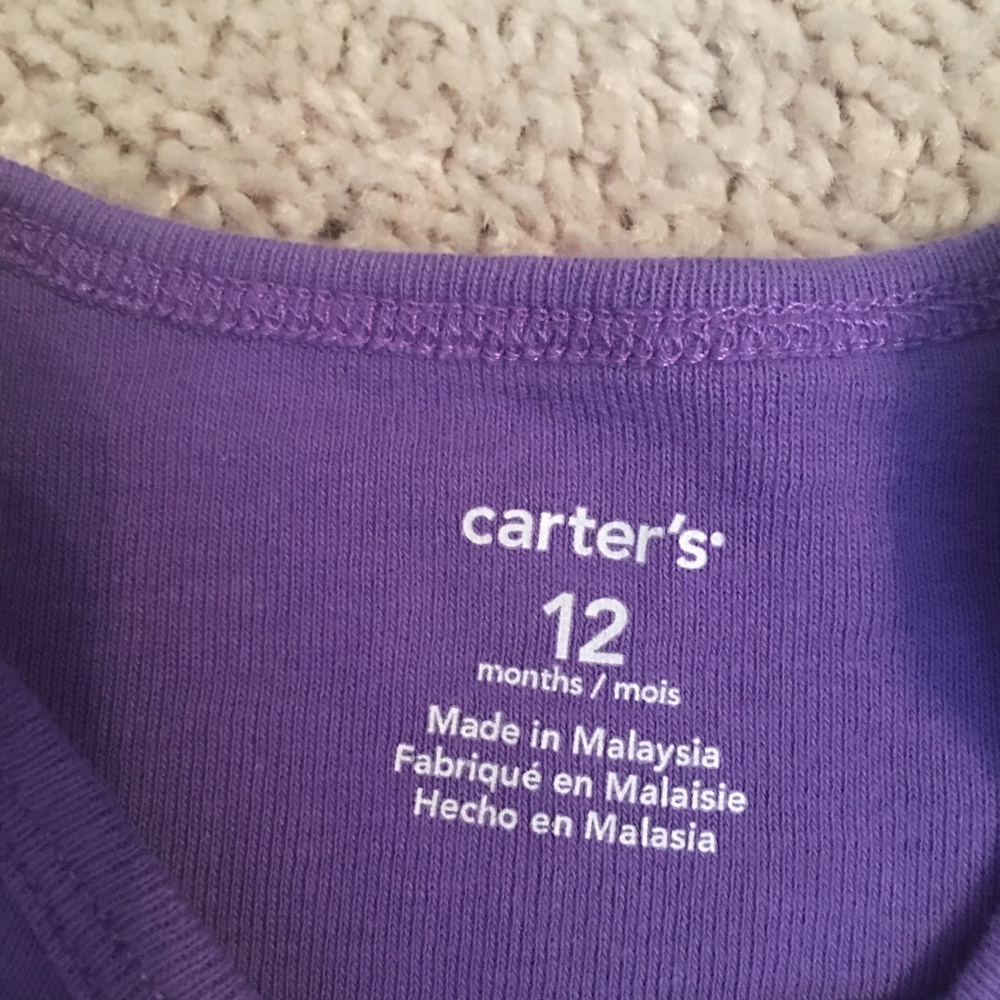 EUC Carters Purple Princess TShirt Size: 12M - Picture 2 of 3
