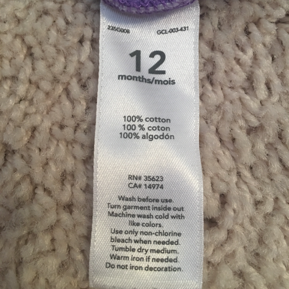 EUC Carters Purple Princess TShirt Size: 12M - Picture 3 of 3