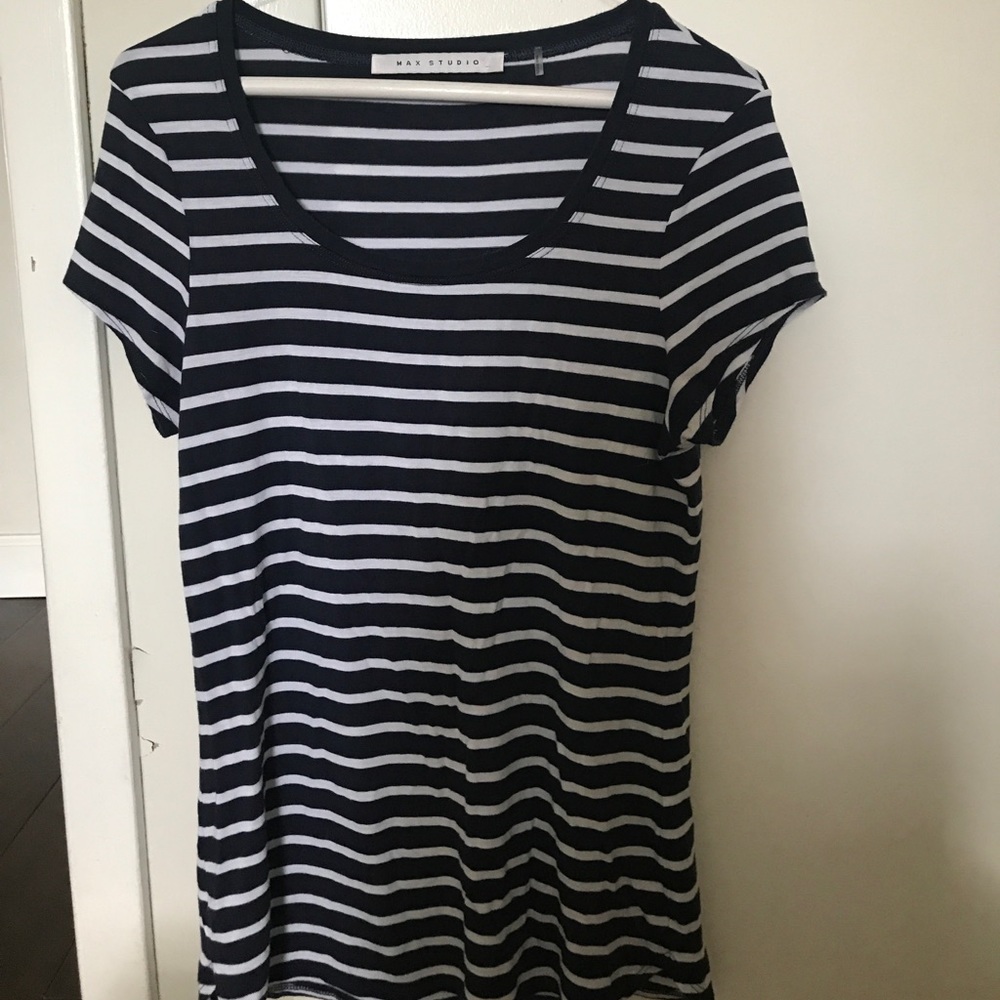 Max Studio Blue & White striped T-Shirt