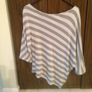 French Connection asymmetrical striped sweater