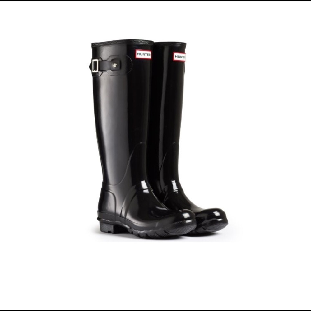 Original Tall Black Hunter Rainboots Gloss