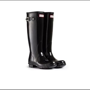Original Tall Black Hunter Rainboots Gloss