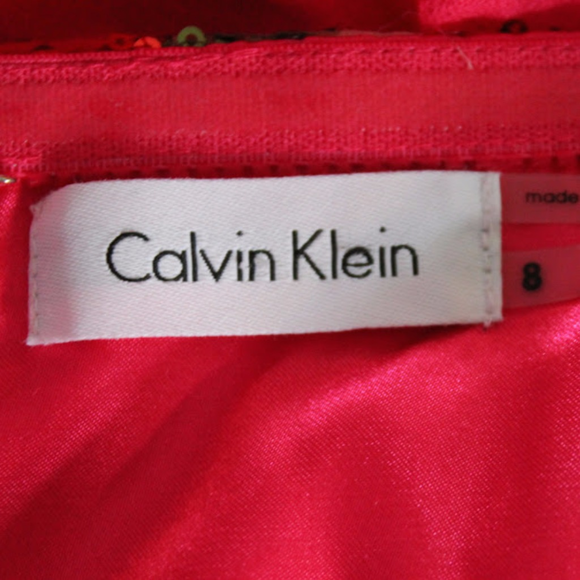 Calvin Klein Strapless Sequin Bodice Knee Length - Picture 3 of 3