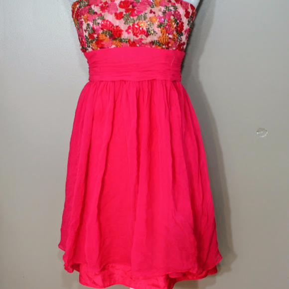 Calvin Klein Strapless Sequin Bodice Knee Length - Picture 2 of 3