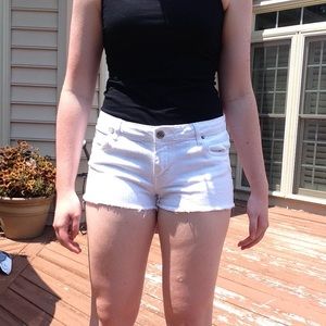 White shortie shorts