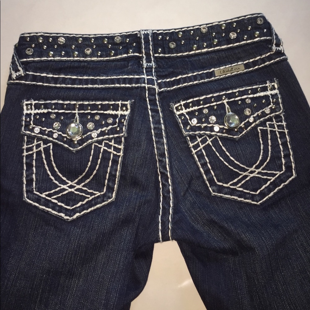 💎LA Idol dark wash jeans with diamonds💎