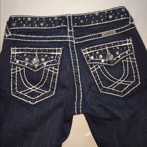 💎LA Idol dark wash jeans with diamonds💎