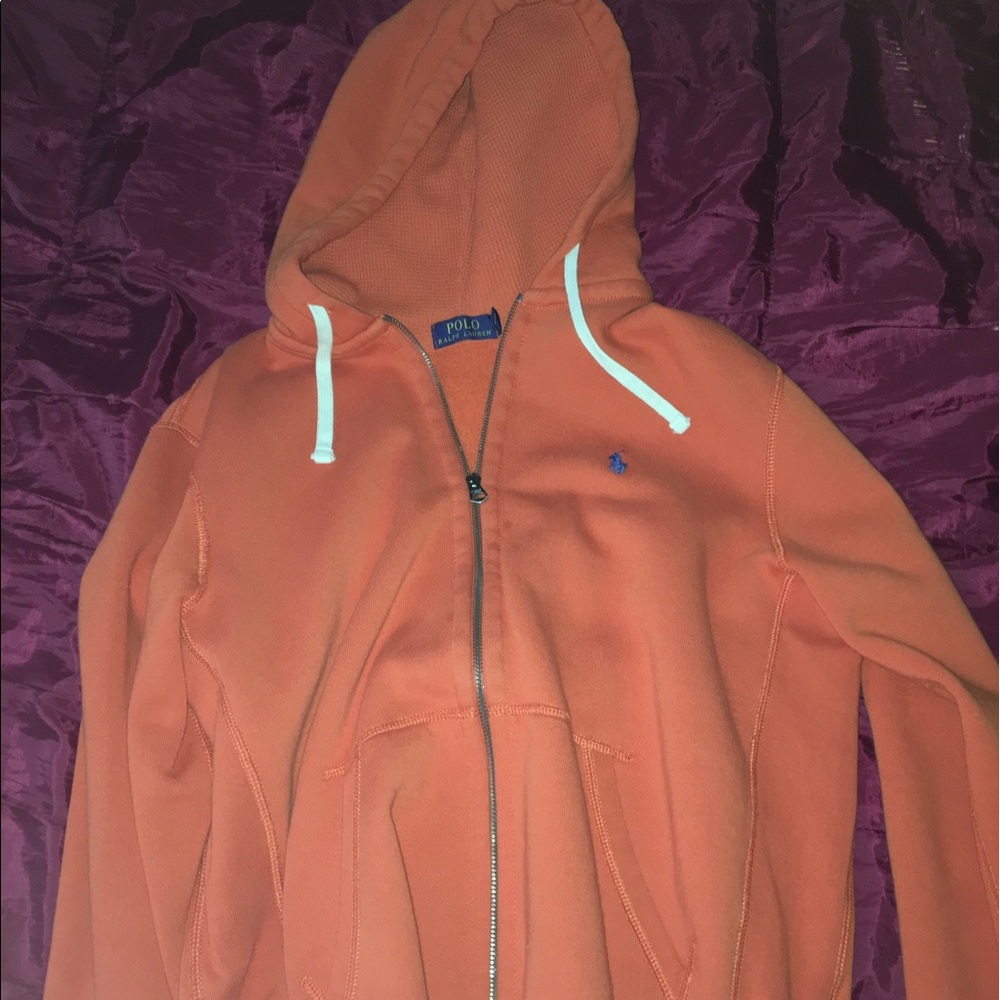 Polo Ralph Lauren Orange Hoodie. Size medium.