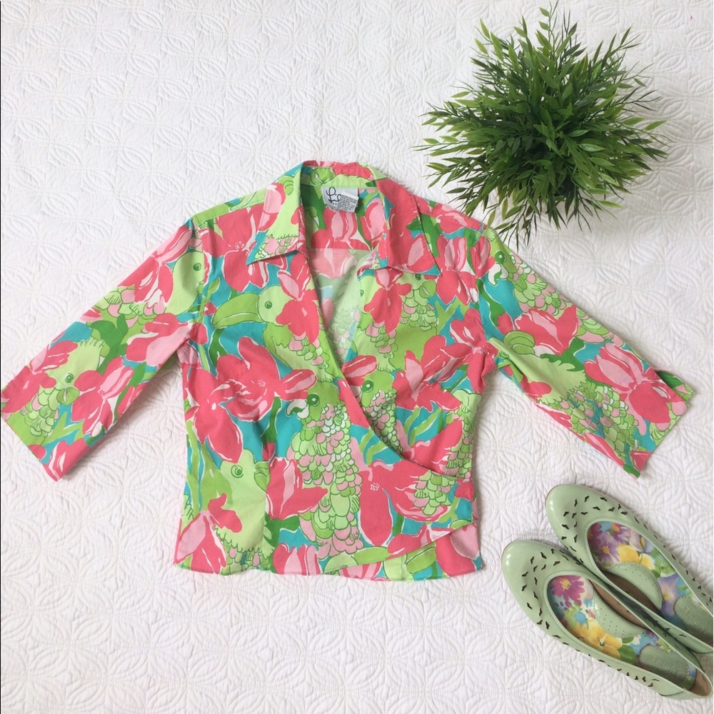 EUC Lilly Pulitzer Alyssa top in "Birdie"